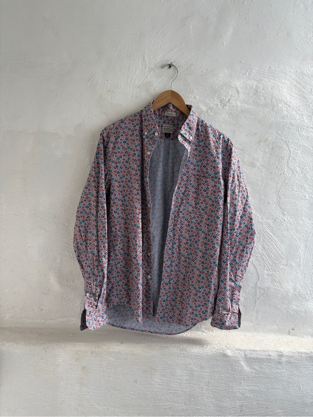 J.Crew Stretch Secret Wash shirt in a spring floral organic cotton print